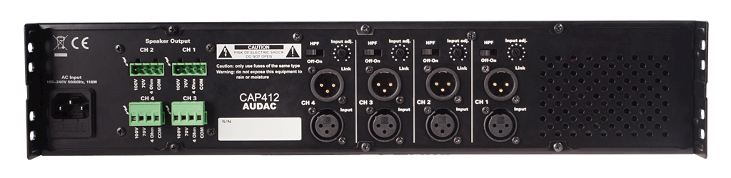 Audac CAP412 - Amplificateur 4x120W@100V