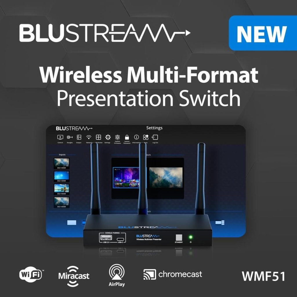 Blustream WMF-SET/USBC - Switch présentation "multi vue" sans-fil inclus bouton USB-C