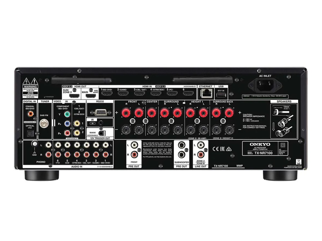 Onkyo TX-NR7100 - Amplificateur A/V réseau 9,2 canaux certifié THX