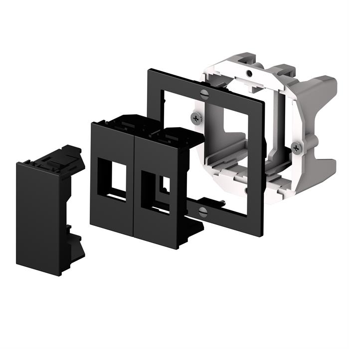 Cecoflex - AV09-060-000-2 Boîtier AV double Edizio/Kallysto, noir