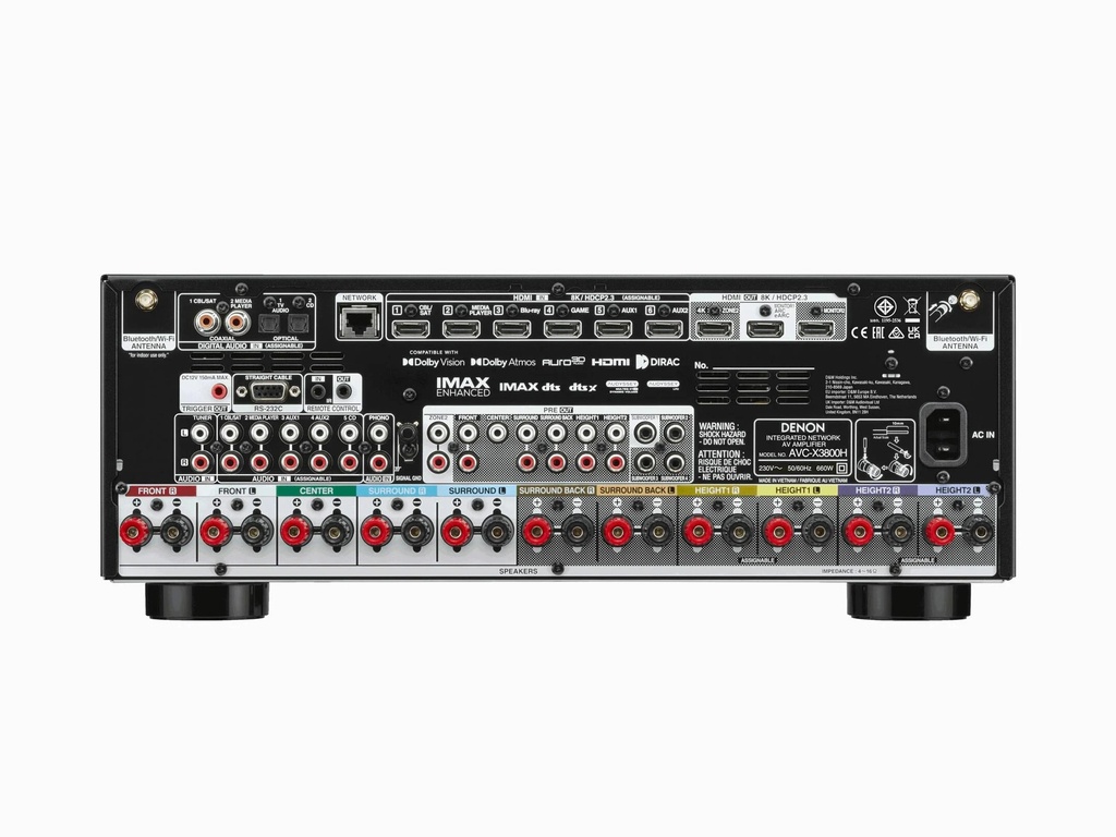 Denon AVC-X3800H - Ampli-tuner AV 180W 8K à 9.4 canaux avec HEOS Built-in - Noir