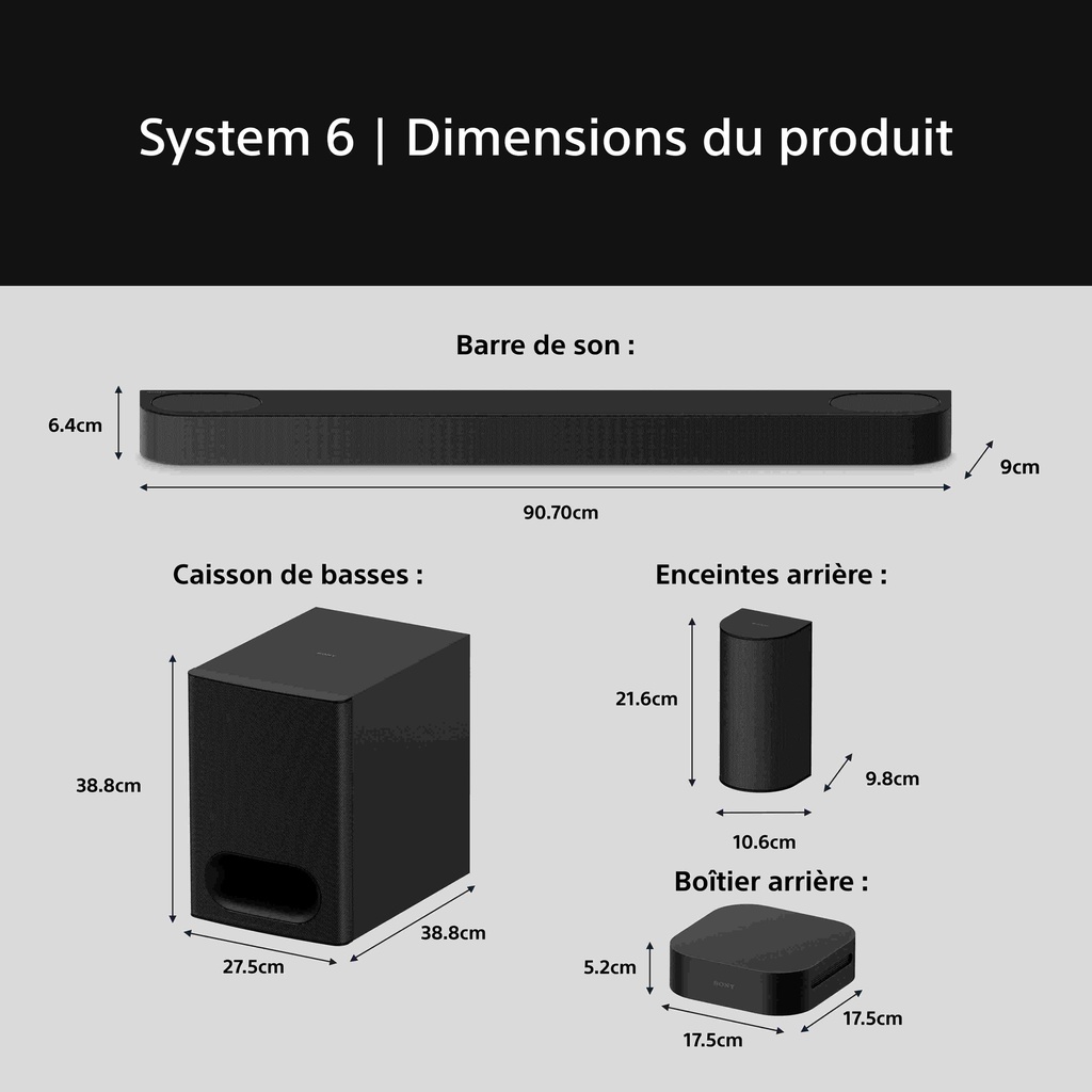 Sony Bravia Theatre System 6 - Barre son 5.1 canaux grâce à Dolby Atmos®