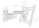 Erard EXO XXL TW3 - Support inclinable - orientable 2 bras - écrans 40" à 100"
