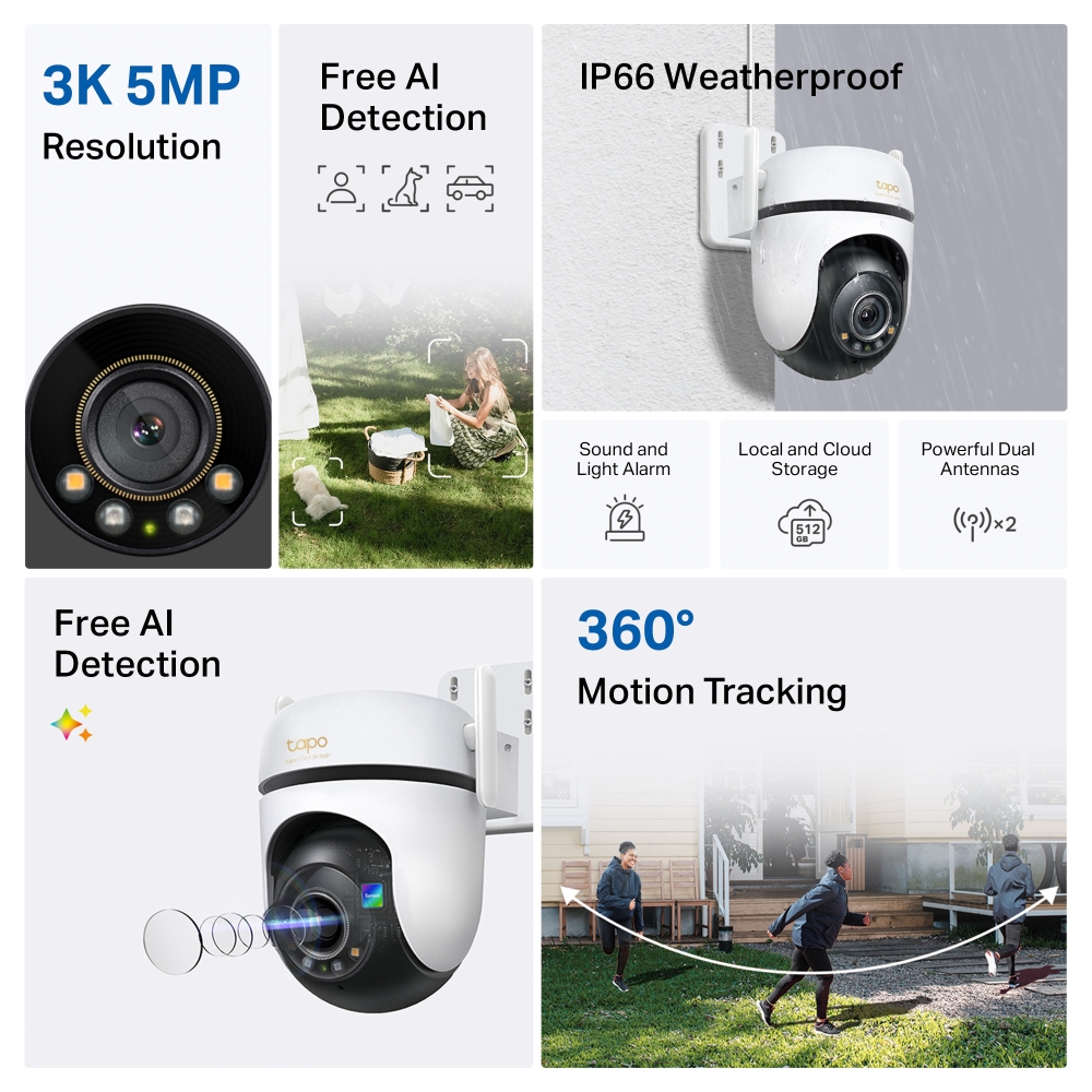 TP-Link - C530WS - Caméra de vidéosurveillance Outdoor panoramique et inclinable