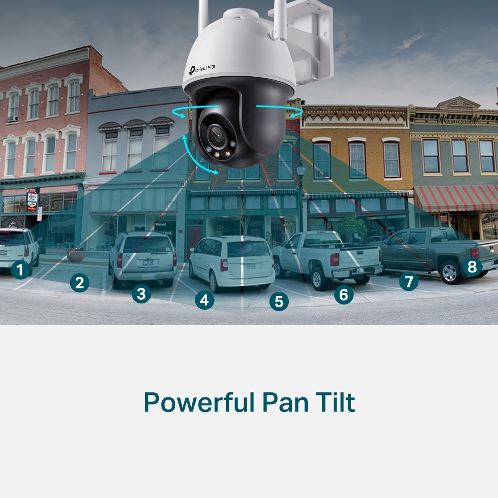 TP-Link - C540-W 4 mm - Caméra réseau Pan Tilt VIGI 4MP Outdoor Full-Color