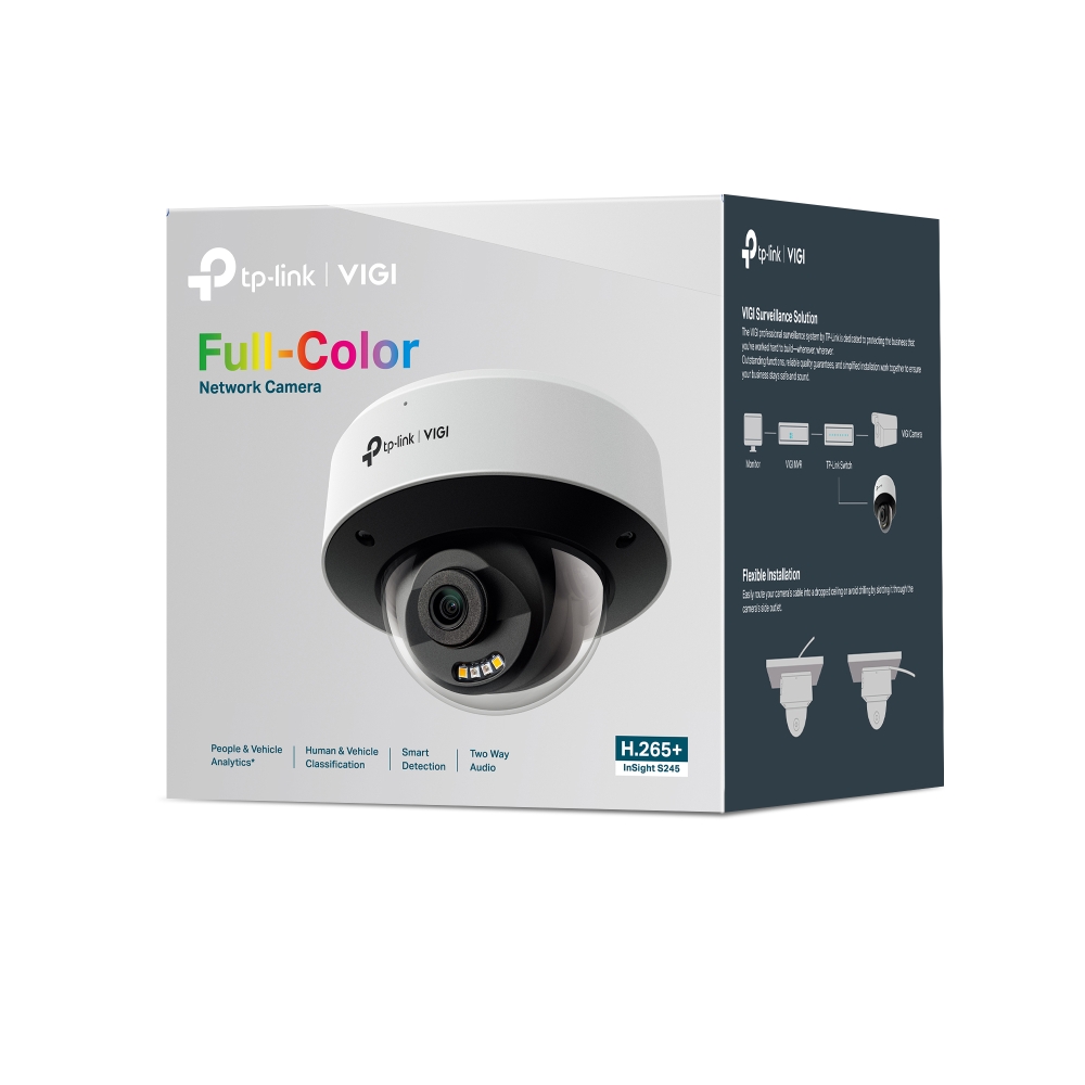 TP-Link - InSight S245 2.8 mm Lentille fixe - Caméra réseau dôme couleur VIGI 4MP