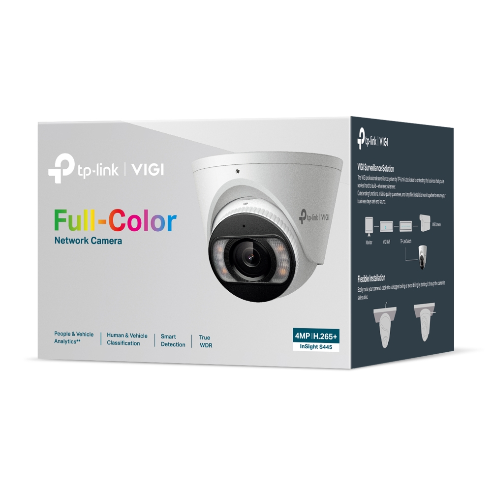TP-Link - InSight S445 2.8 mm Lentille fixe - Caméra réseau à tourelle couleur VIGI 4MP