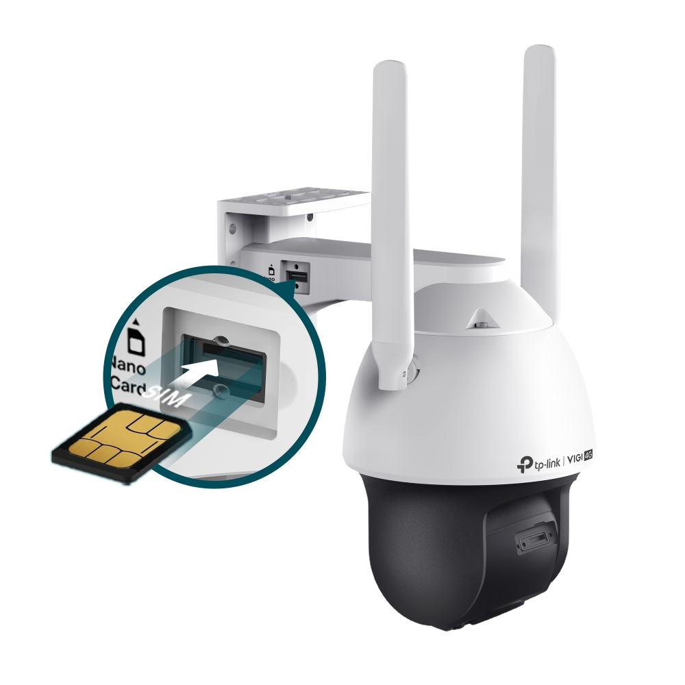 TP-Link - VIGI C540-4G 4 mm - Caméra réseau panoramique 4G couleur extérieure VIGI 4MP