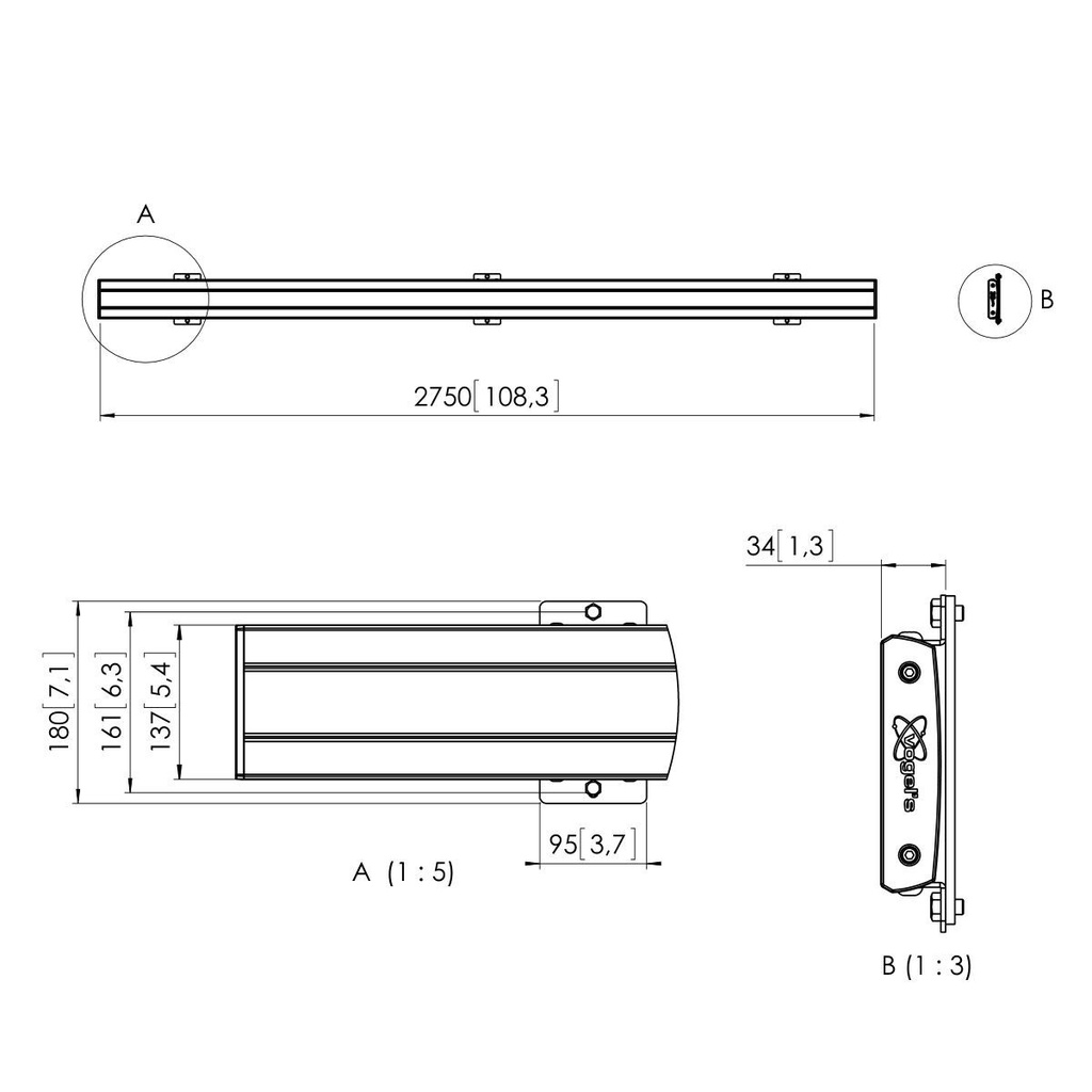 Vogel's PFB 3427B - Plaque modulaire de 2750 mm pour écrans