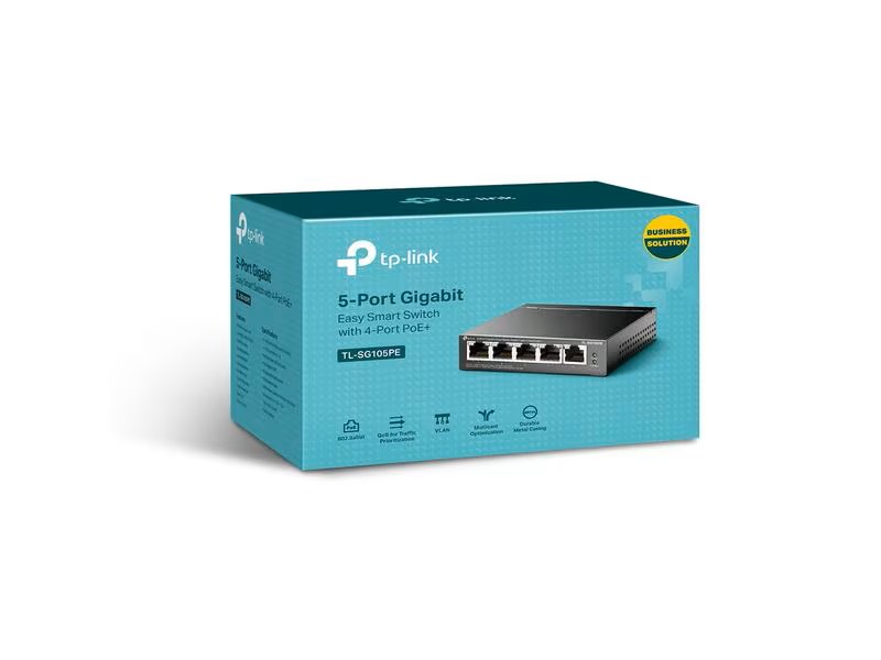 TP-Link - TL-SG105PE - Switch Omada, Manageable, POE+, 5 ports (copie)