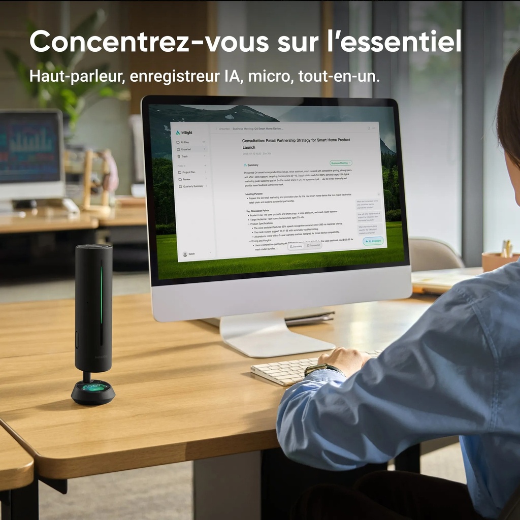 Insta360 Wave Pro noir - Haut-parleur avec suite d'enregistrement IA