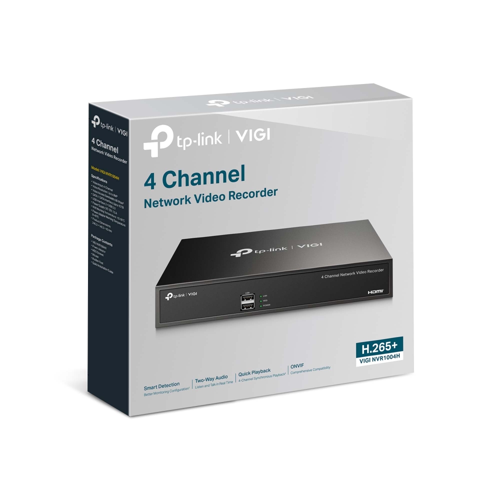 TP-Link - VIGI NVR1004H - Enregistreur vidéo réseau VIGI 4 Canaux