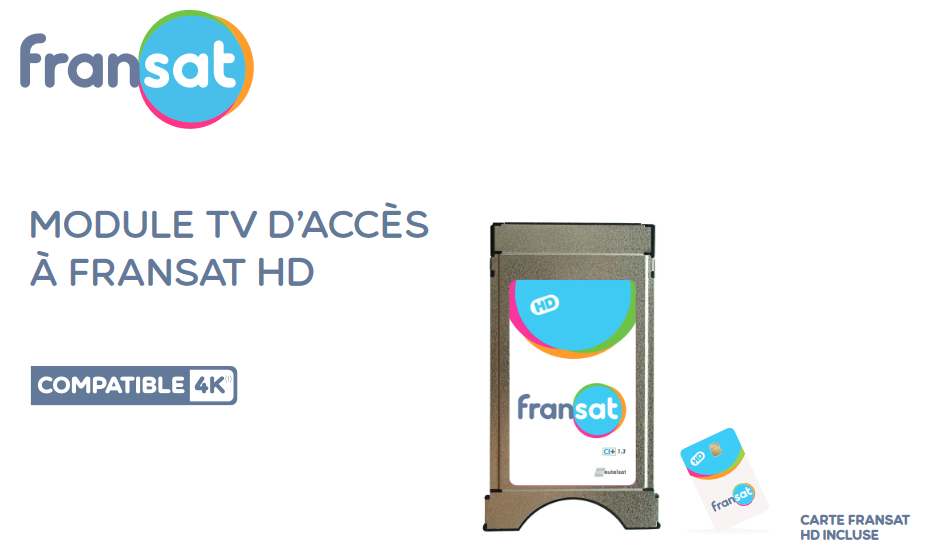 Module PCMCIA CI+ avec carte FRANSAT PC7 HD 4 ans