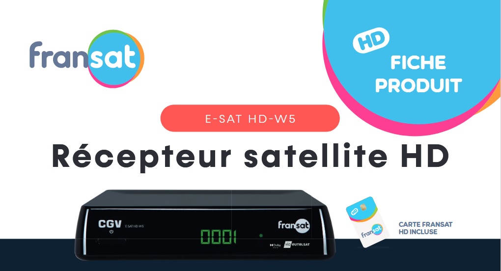 CGV ESAT-HDW5 Récepteur HD Fransat 1x Viaccess