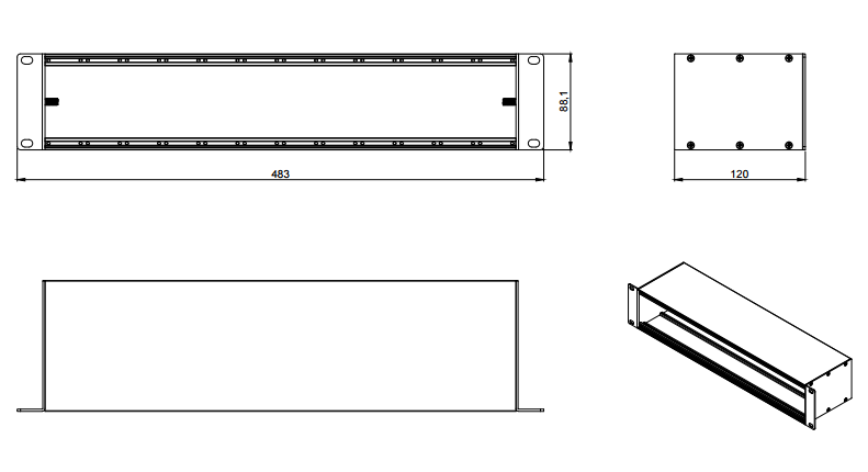Caymon CASY001 Châssis 12 Places / 19" 2U