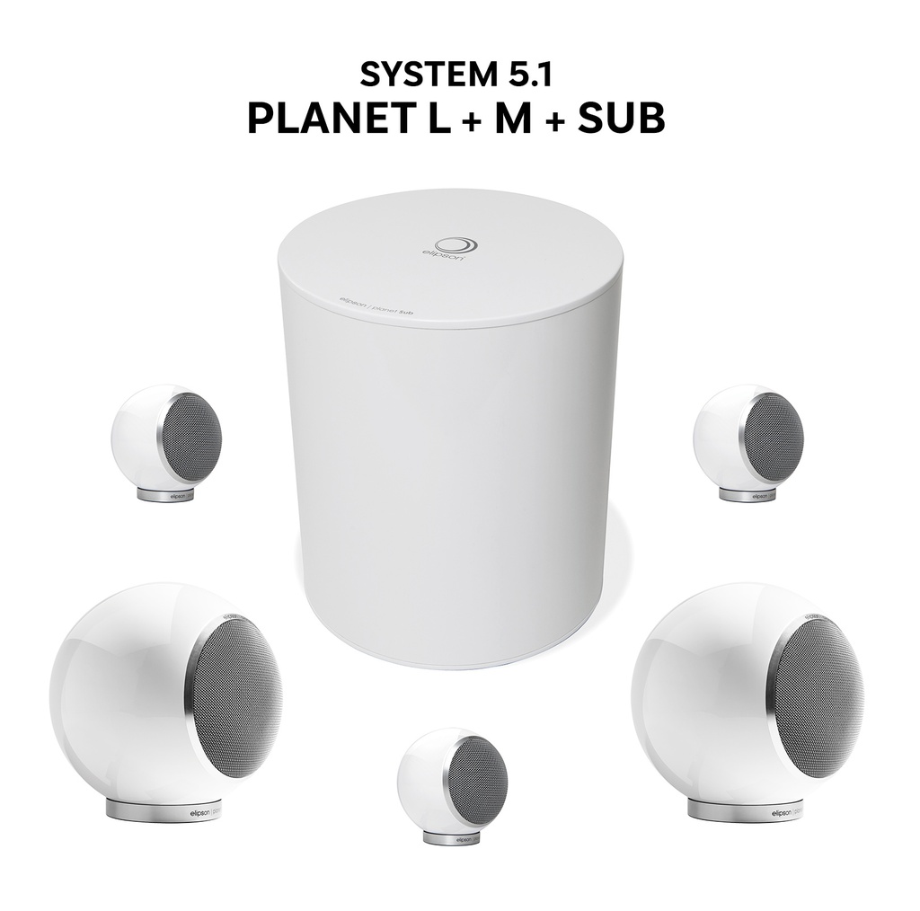 Elipson Ensemble 5.1 Planet L+M+Sub - Blanc laqué