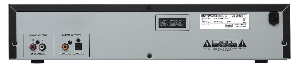 Tascam CD-200BT Lecteur de CD, BT, 2U