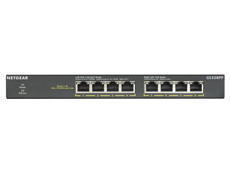Netgear Commutateur PoE+ GS308PP 8 Port