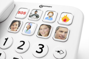 Geemarc PHOTOPHONE110 - Téléphone filaire amplifié à touches personnalisables