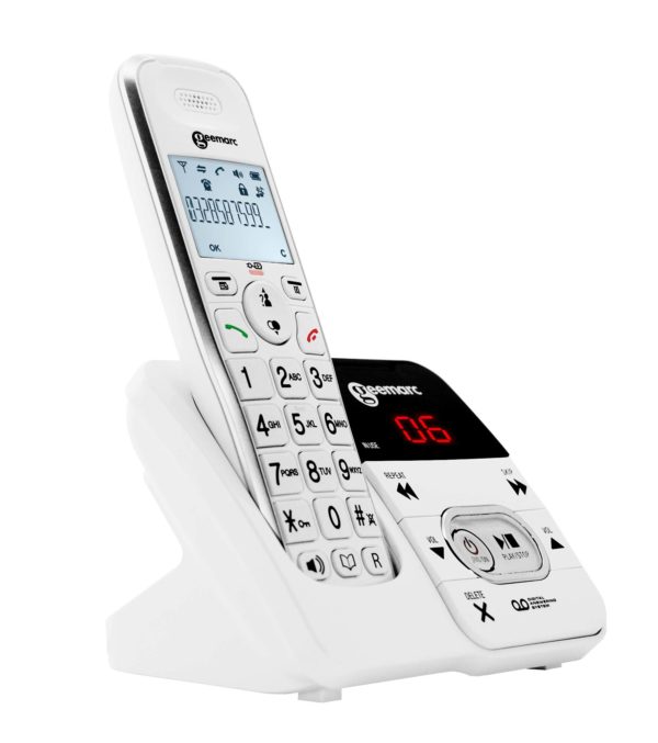 Geemarc AMPLIDECT295 - Téléphone filaire amplifié numérique sans fil avec répondeur intégré