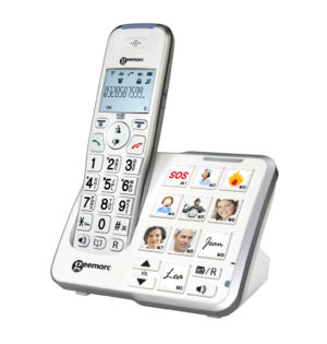 Geemarc AMPLIDECT295 PHOTO - Téléphone filaire amplifié numérique sans fil avec mémoire photo et répondeur intégré