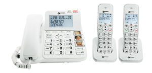 Geemarc AMPLIDECT COMBI 295-2 - Téléphone filaire avec répondeur intégré et deux combinés additionnels sans fil