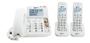 Geemarc AMPLIDECT COMBI 295-2 - Téléphone filaire avec répondeur intégré et deux combinés additionnels sans fil