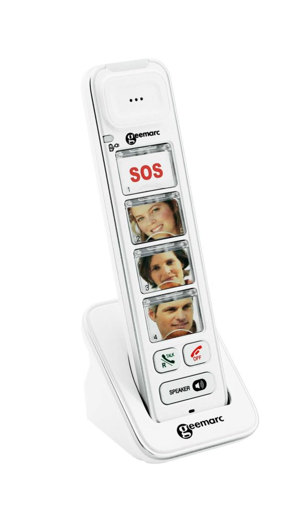 Geemarc AMPLIDECT COMBI-PHOTO 295 - Téléphone filaire avec combiné sans fil, répondeur intégré avec photos