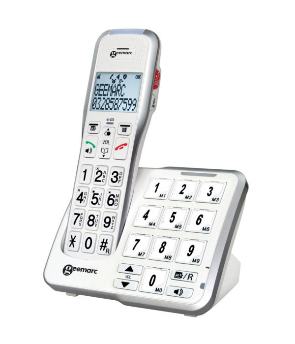 Geemarc AMPLIDECT595 PHOTO - Téléphone amplifié numérique sans fil avec mémoires photo
