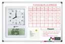 Geemarc VISO MEMODAY - Tableau blanc aide-mémoire avec horloge intégrée