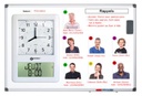 Geemarc VISO MEMODAY - Tableau blanc aide-mémoire avec horloge intégrée