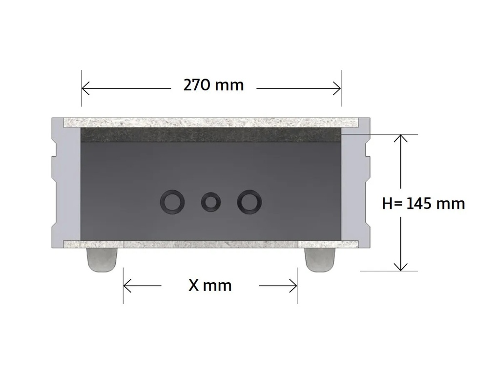 B-System Boîtier d'encastrement taille M pour plafonds en béton