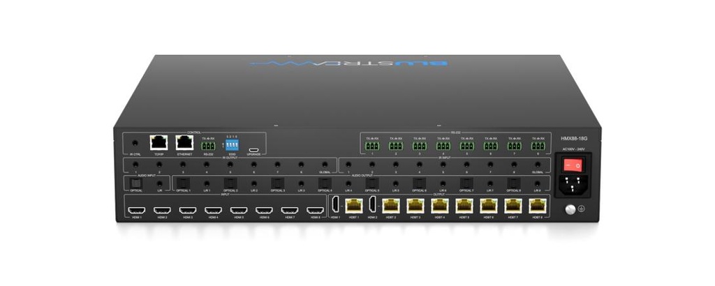 Blustream HMX88-18G - Matrice HDMI-HDBaseT3 8x8 4K PoH