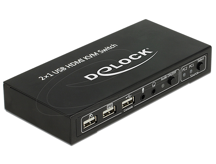 Delock Commutateur KVM HDMI 2 x avec USB 2.0 et Audio