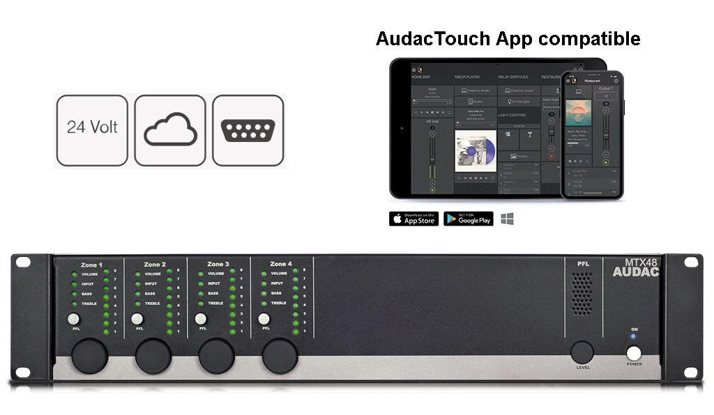 Audac MTX48 Matrice Audio 6x Inputs 4x Zones Stereo