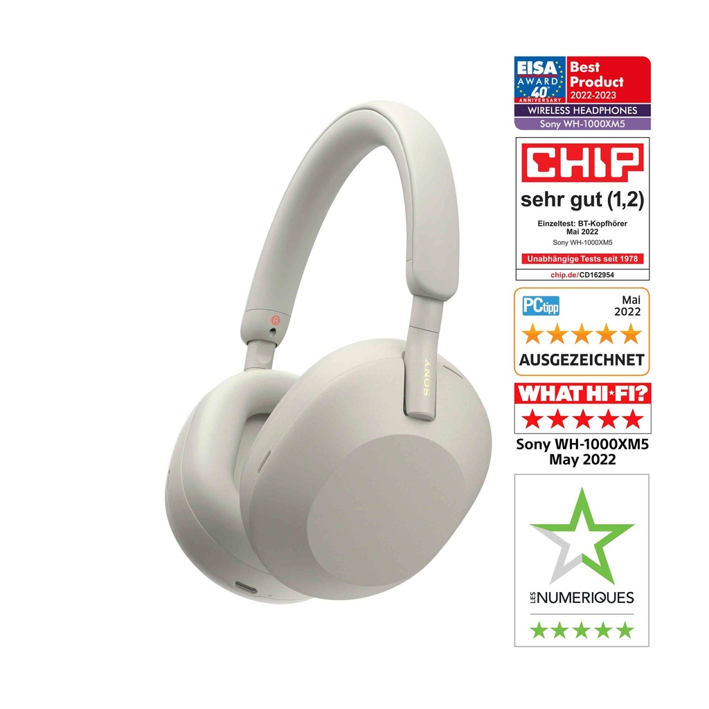 Sony WH-1000XM5 Argent - Casque sans fil à réduction de bruit