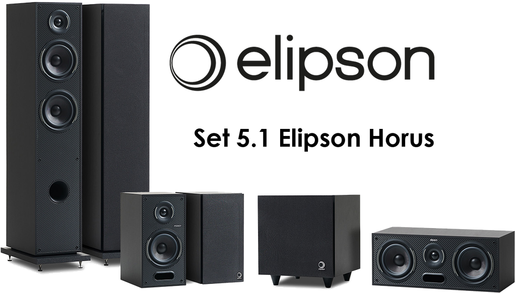 Elipson Set 5.1 Horus Noir carbone - Kit enceintes Home Cinéma 5.1