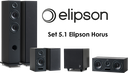 Elipson Set 5.1 Horus Noir carbone - Kit enceintes Home Cinéma 5.1
