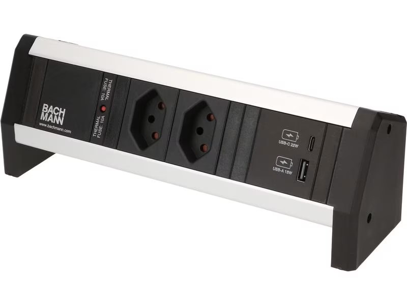 Bachmann DESK 1 - 2x T13, 1x USB A/C Châssis sur table
