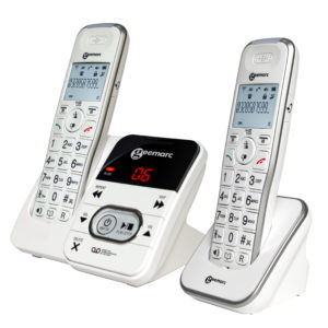 Geemarc AMPLIDECT295-2 - Téléphone sans fil amplifié numérique sans fil avec répondeur intégré DUO