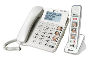 Geemarc AMPLIDECT COMBI-PHOTO 295 - Téléphone filaire avec combiné sans fil, répondeur intégré avec photos