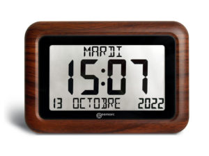 Geemarc VISO10 WOOD - Horloge avec grand afficheur numérique et calendrier en version imitation bois