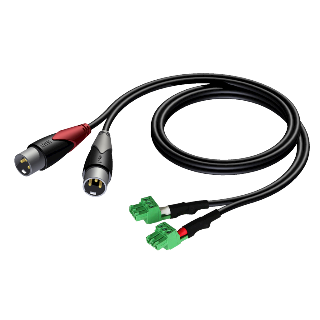 Audac CLA834/1.5 - Câble 2x XLR Mâle 1.5 m