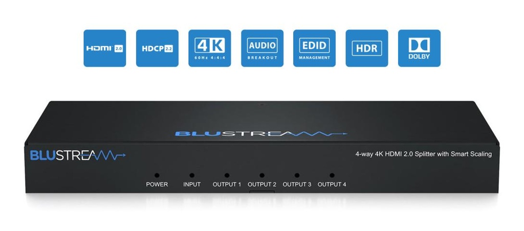 Blustream SP14CS - Splitter 1/4 - 4K 18 Gbps HDMI 2.0