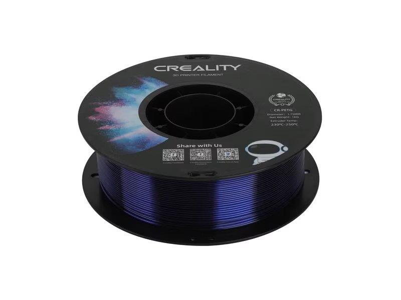 Creality Filament PETG, Bleu transparent, 1.75 mm, 1 kg