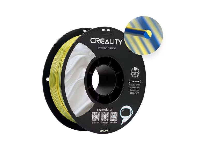Creality Filament PLA Silk Bleu/Doré, 1.75 mm, 1 kg