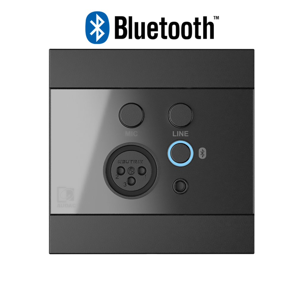 Audac WP225/B - Panel mural MIC/Line/BT noir
