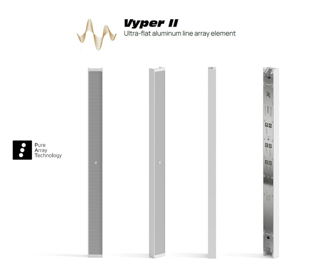 K-Array Vyper-KV52W II - Line-array ultra-plat 50 cm, 8x1", 150 W, 16/64 Ω, IP65 - Blanc