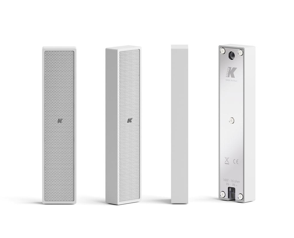 K-Array Lyzard-KZ14W I - Mini line-array 4x0,5", 15 W, 16 Ω, IP64 - Blanc