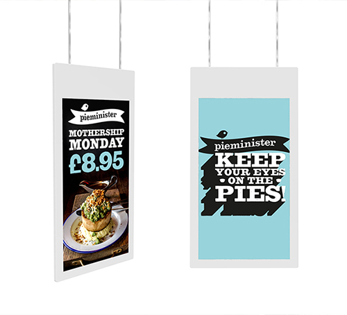 Allsee - Écran double face, 43", portrait, suspendu